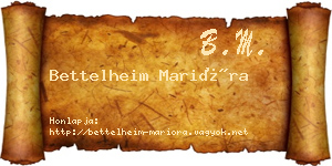 Bettelheim Marióra névjegykártya